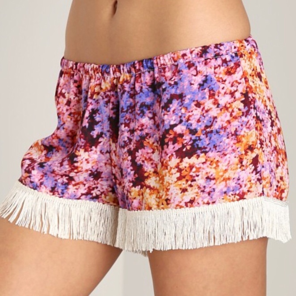 Show Me Your Mumu Floral Fringe Shorts